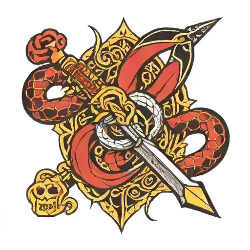 Dagger With Snake Intertwined