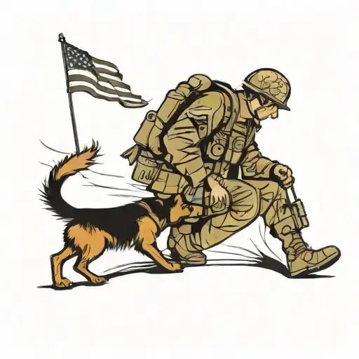 Soldier Walking Away From Dropped Dog Tag