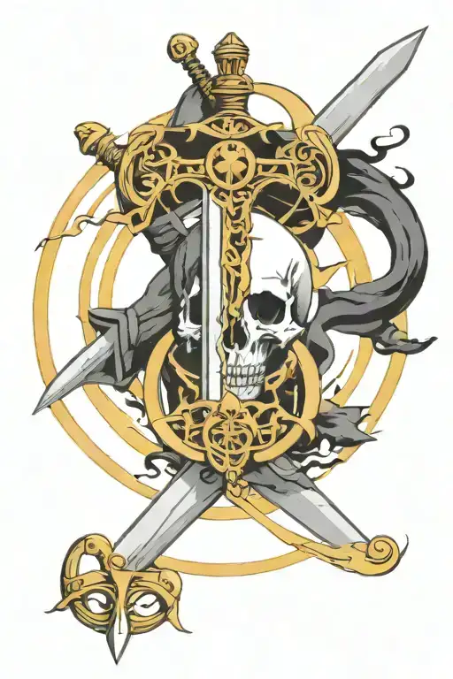 Sword With A Circle In The Middle That Says Gnosis On The Handle