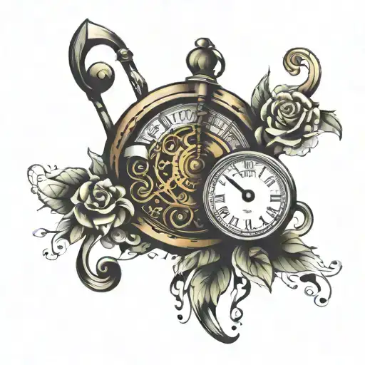 Clock And Music Note Intertwined