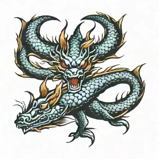 A Head Of A Dragon And A Body Of A Koi Fish