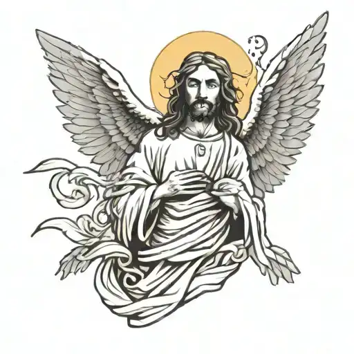 Jesus With Wings Wrapped