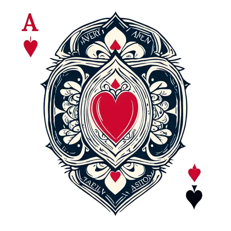 Ace Of Hearts Playing Card To Represent Avery And Ashton Names