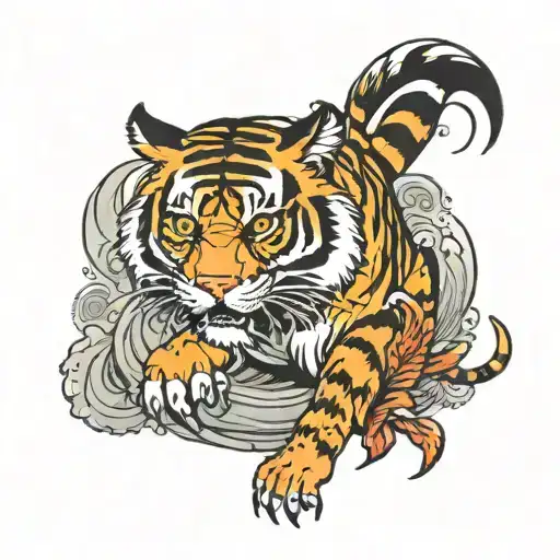Tiger Fighting A Rooster