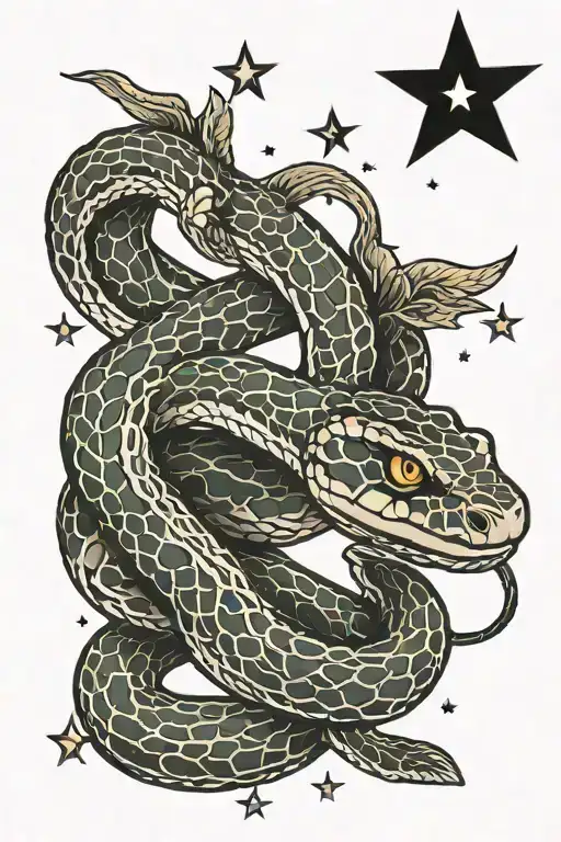 Snake With Stars