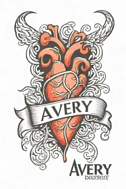 Avery Name Heart Beat Line
