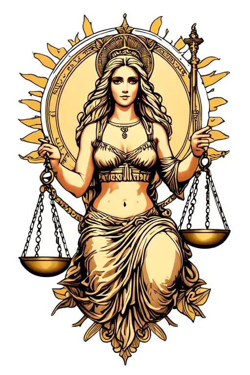 Libra Zodiac Lady Justice Scales