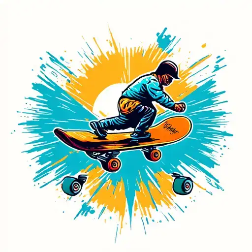 Broken Longboard Skating Elements