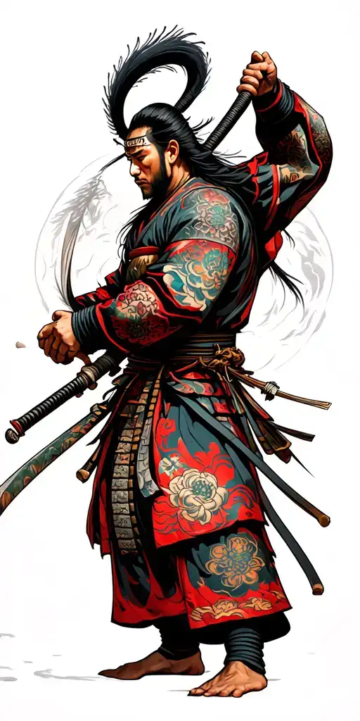 Samurai Warrior Battling