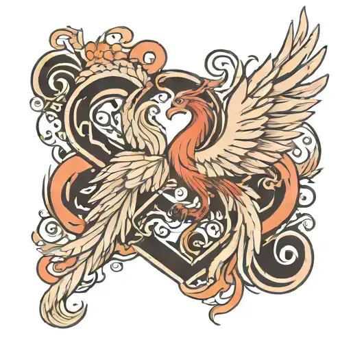 Rising Phoenix And Letter S