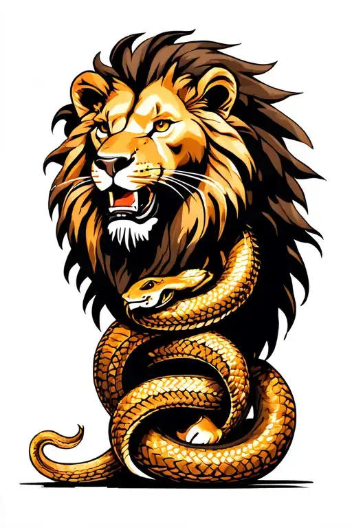 Lion And Snake