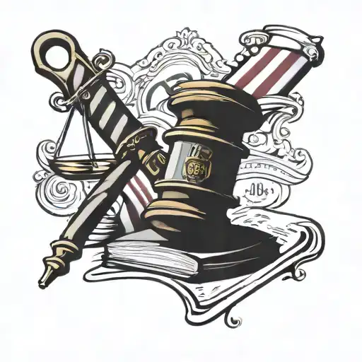 Barber Pole With Judge Gavel And Bible