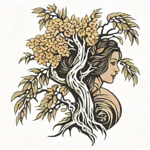 Women And Willow Tree