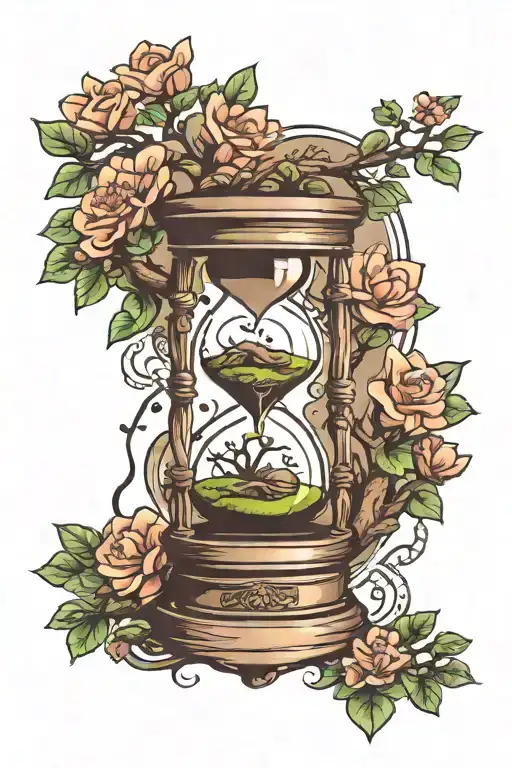 Hour Glass With Bonsai Tree Growing