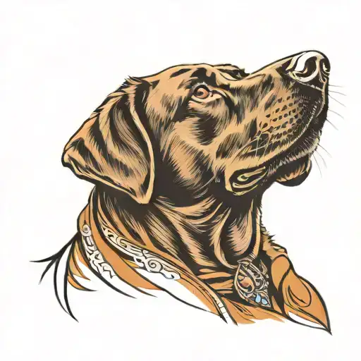 Black Lab Looking Up With Brown Eyes