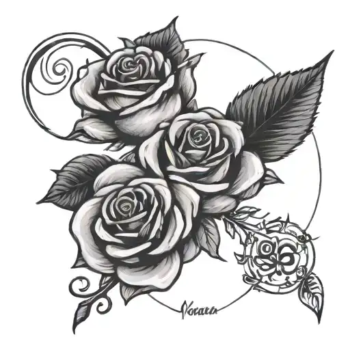 Rose With The Word Pa And Nonna