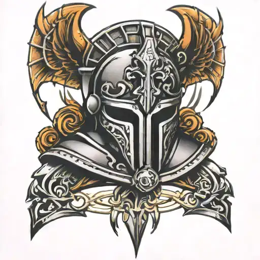 Hour Glass Spartan Helmet Surrounded