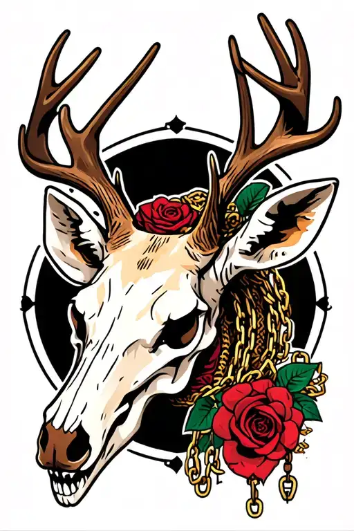Deer Skull With Chains