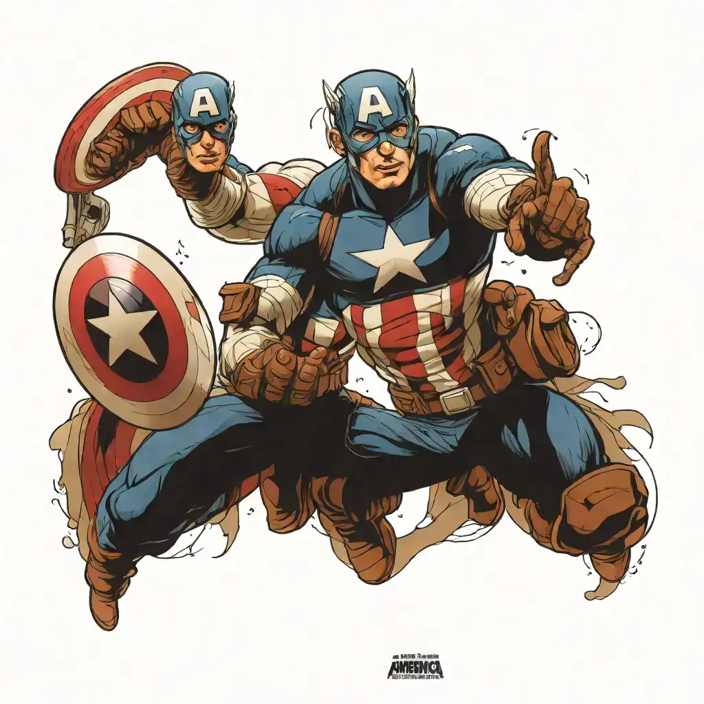 Captain America With His Shield Raised