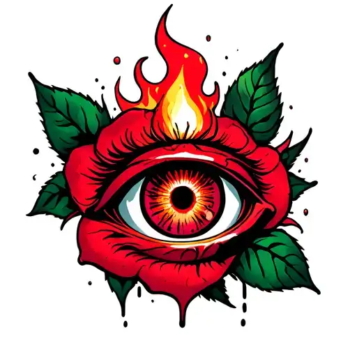 Bleeding Eye And Fire Rose