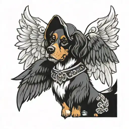 Dog Paw Print Angel Wings