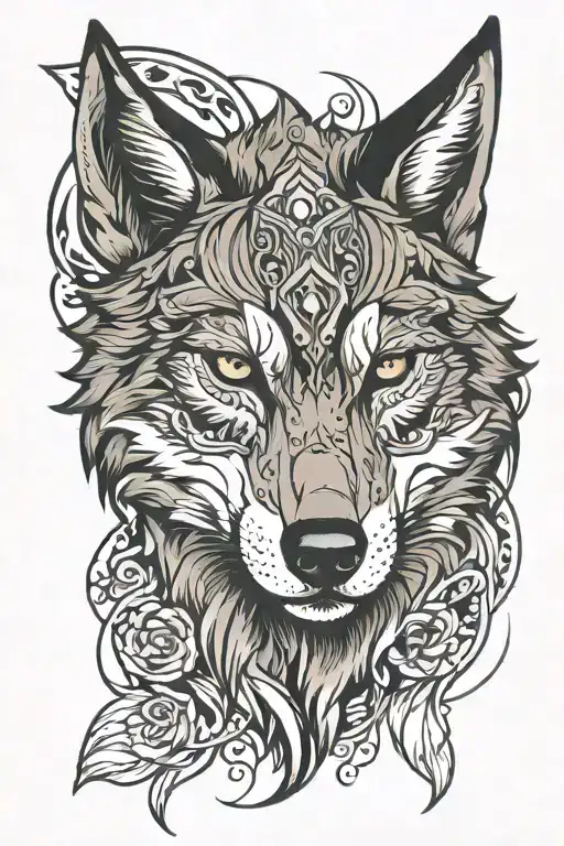 Wolf Face Full Sleve Tattoo On My Arm