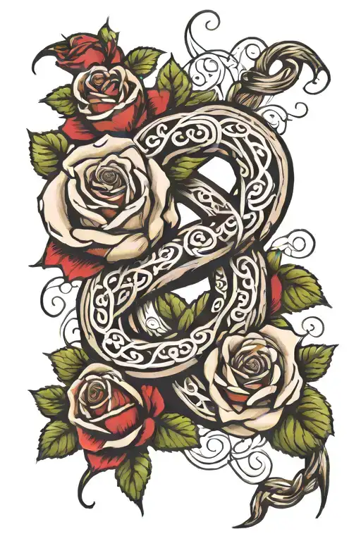 A Figure Eight And Roses Knot