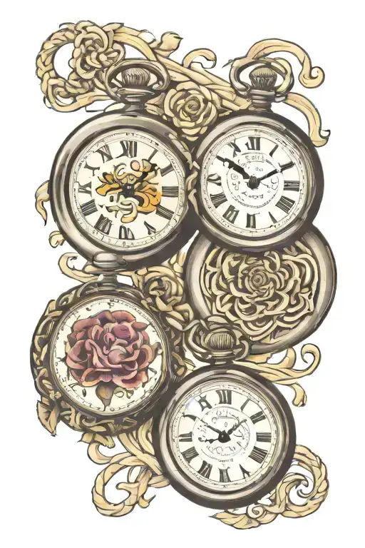 Birthdate Pocket Watches Intertwined