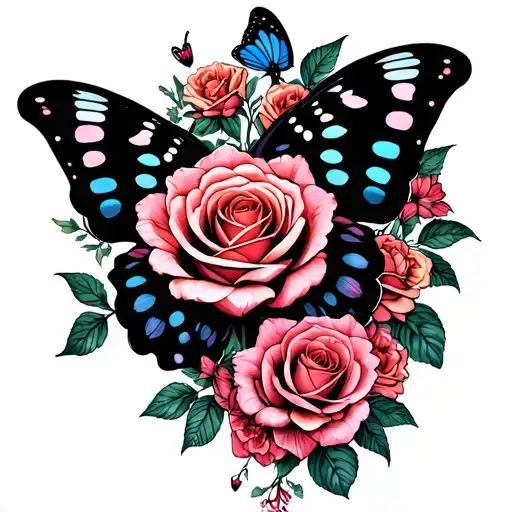 Butterflies Roses Growing