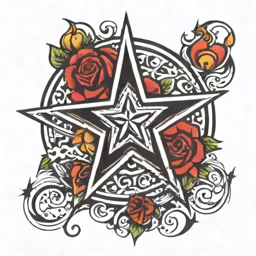 Star Tatto Design On Hand