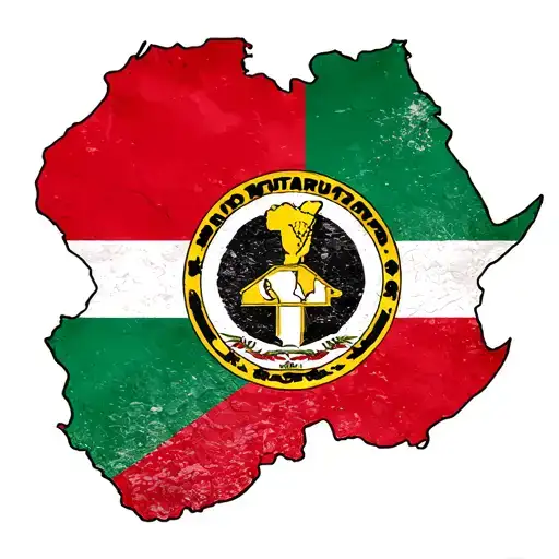 Africa Outline With Gambia Flag Inside