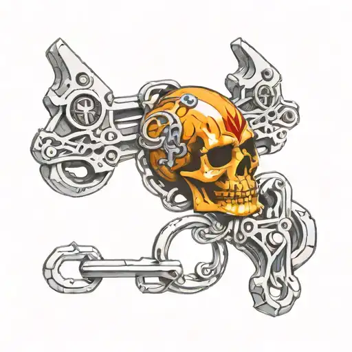 Harley Davidson Motorcycle Weapons Skull Chain Lock