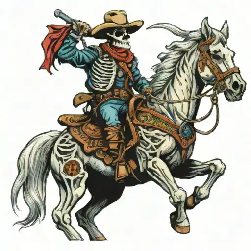 Skeleton Cowboy Riding A Horse
