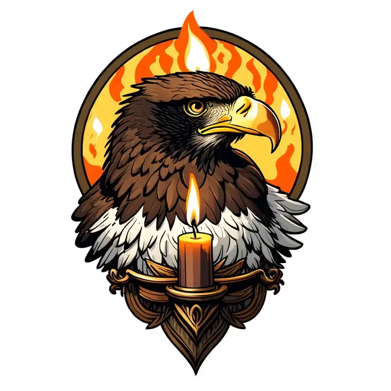Eagle Candle Burning