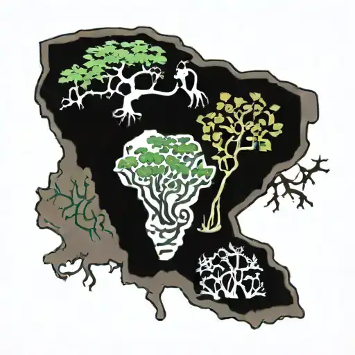 Africa As A Root Growing Into Haiti As The Tree