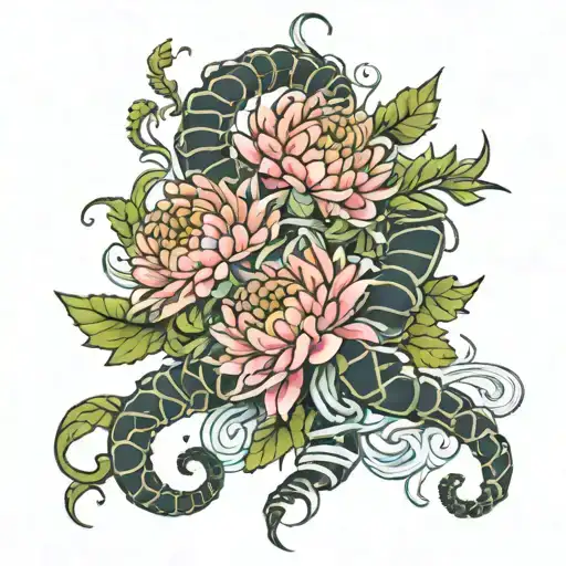 Scorpio Chrysanthemum Tangled Together