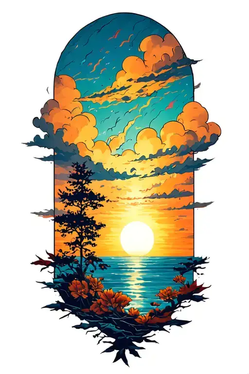 Stormy Sky Transitioning To A Rising Sun Shining