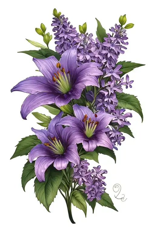 Lilacs And Stargazer Lilys