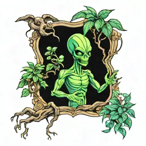 Alien And Money Tree Growing
