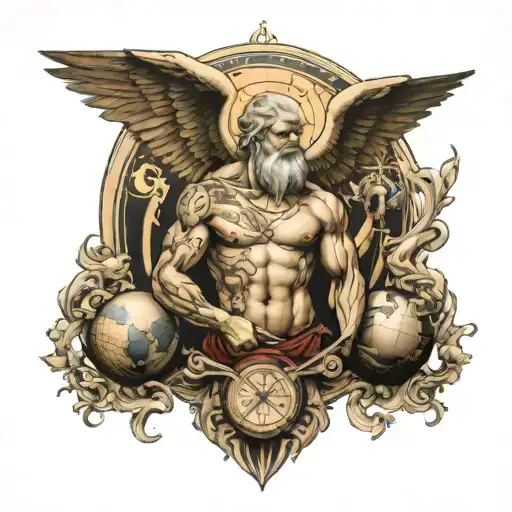 Atlas Carrying The World And Angels Below