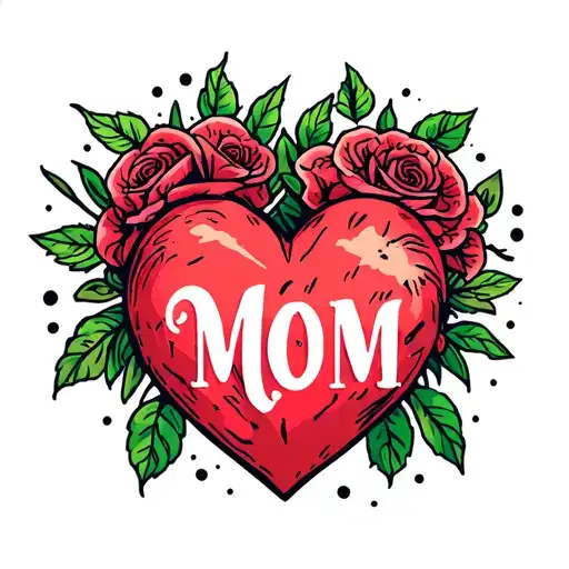 Heart That Says Mom