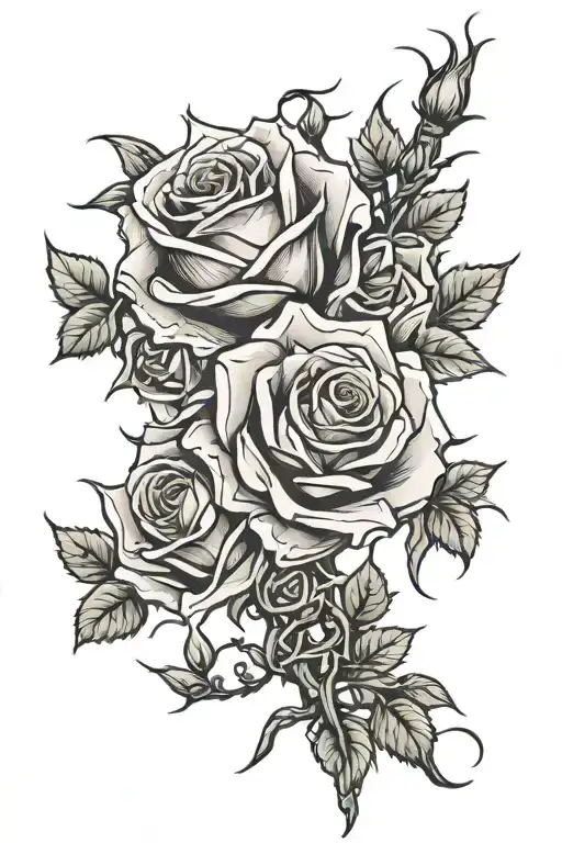 Dead Roses With Thorns Spine