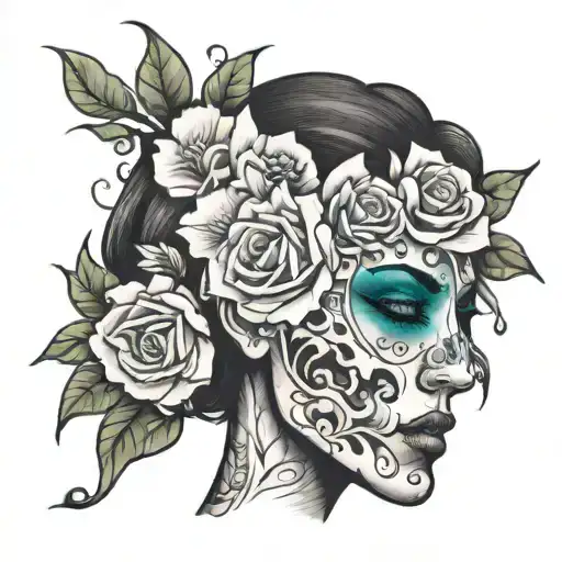 Broken Face With Flowers Growing