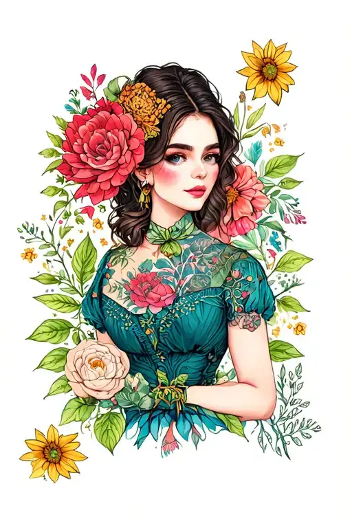 Dressmaking In The Garden Scene