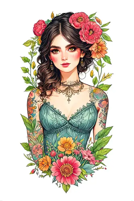 Dressmaking In The Garden Scene