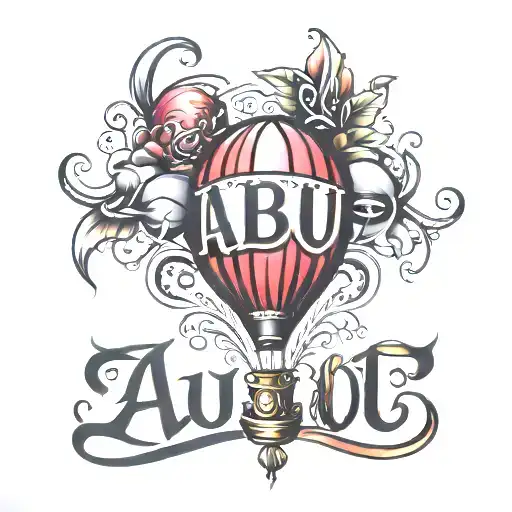 Abu Name With Balloon Design