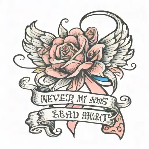 Never In My Arms Forever In My Heart Miscarriage Ribbon