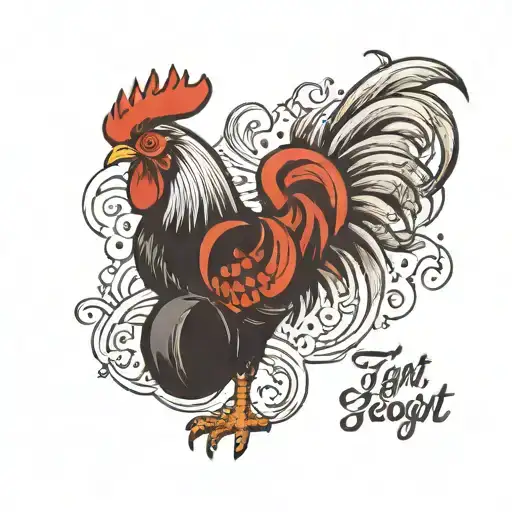 Rooster In Boxing Gloves With Fight The Good Fight In Writing