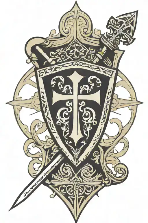 Templar Shield Templar Cross With Amdg Symbol