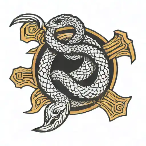 Ouroboros Snake With A Hammer